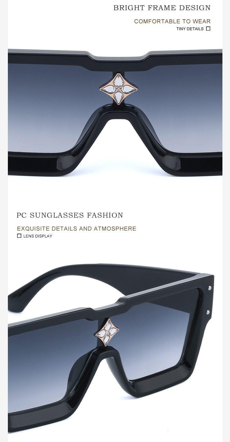 Oversized Square Rimless Shades UV400 Shape Sunglasses For Women New Fashionable New Big Frame Sun Glasses for Female New Latest Attractive Large Flat Top Eyewear For Unisex
