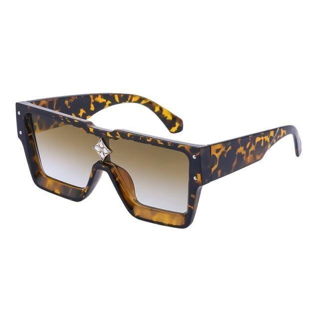 Oversized Square Rimless Shades UV400 Shape Sunglasses For Women New Fashionable New Big Frame Sun Glasses for Female New Latest Attractive Large Flat Top Eyewear For Unisex