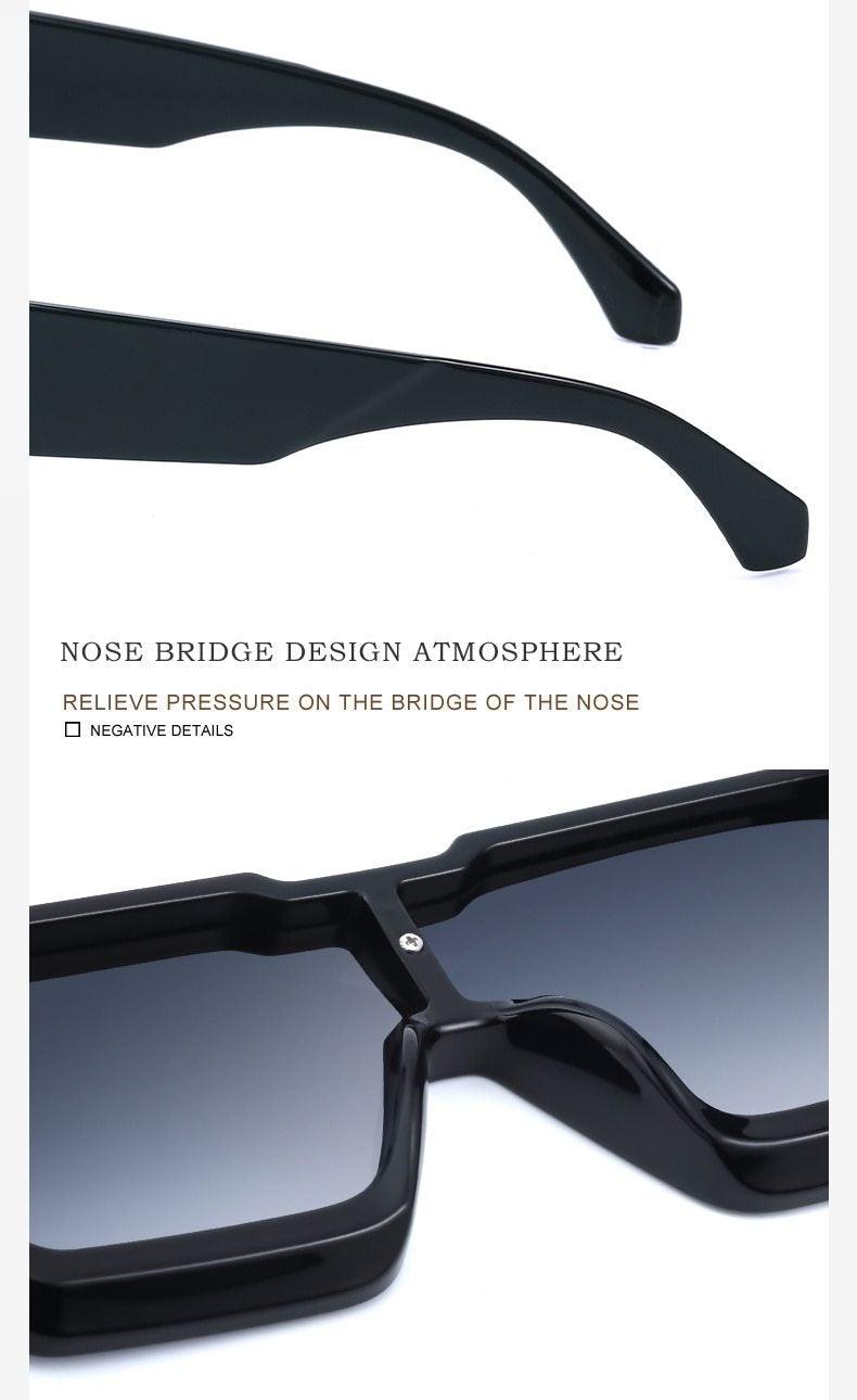 Oversized Square Rimless Shades UV400 Shape Sunglasses For Women New Fashionable New Big Frame Sun Glasses for Female New Latest Attractive Large Flat Top Eyewear For Unisex