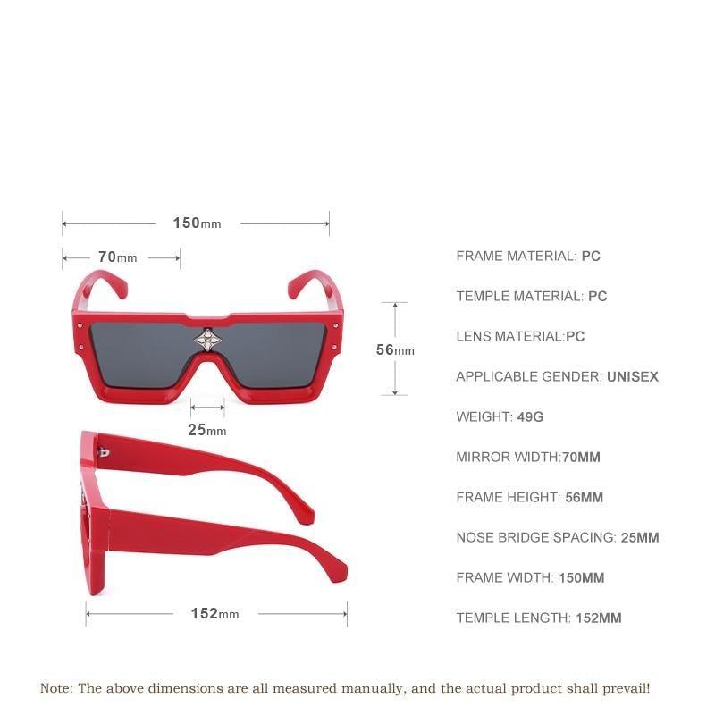 Oversized Square Shape Sunglasses For Women & Men New Luxury Design Sun Glasses For Female New Fashionable Large Frame Silver Mirror Eyewear