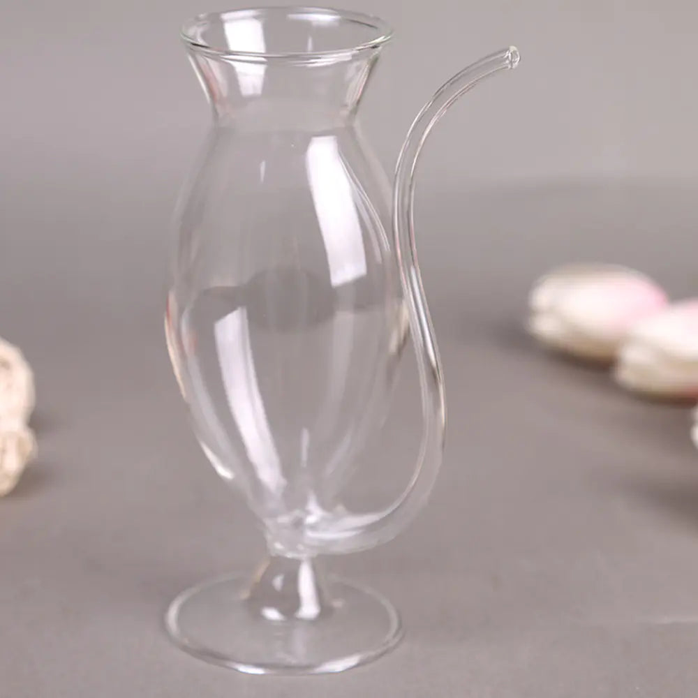 Creative Transparent Glass Vampire Wine Cup with Straw