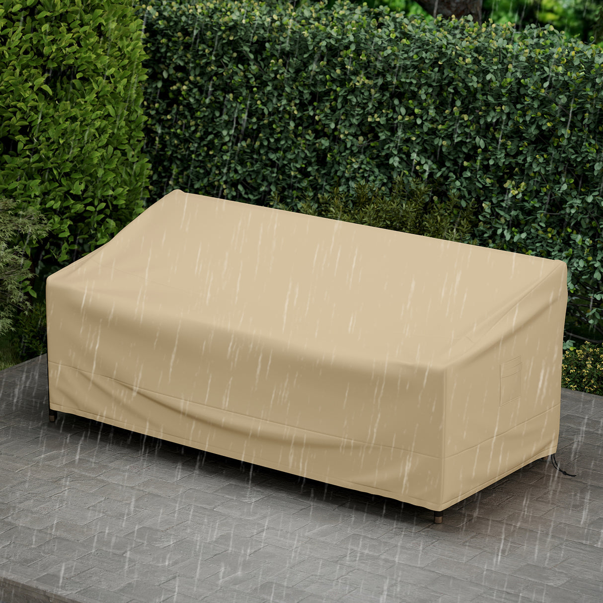 Patio Furniture Cover with Padded Handle and Click-Close Straps-77 x 43 x 30 inches