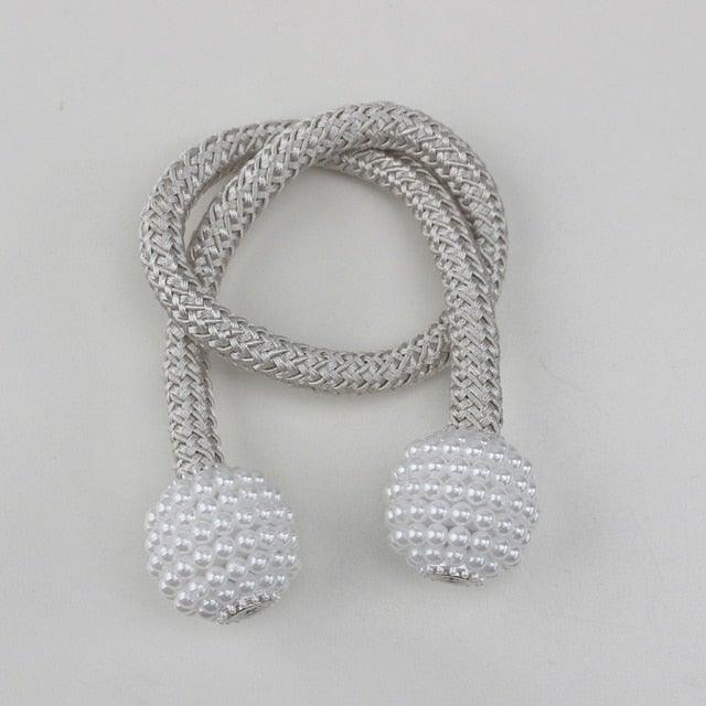 Pearl Magnetic Curtain Clip Curtain Holder Tieback Buckle Clips Hanging Ball Buckle Tie Back Curtain Accessories Home Decor Decorative Curtain Holdbacks Crystal Tie Backs For Curtains Curtain Holders For Window Draperies