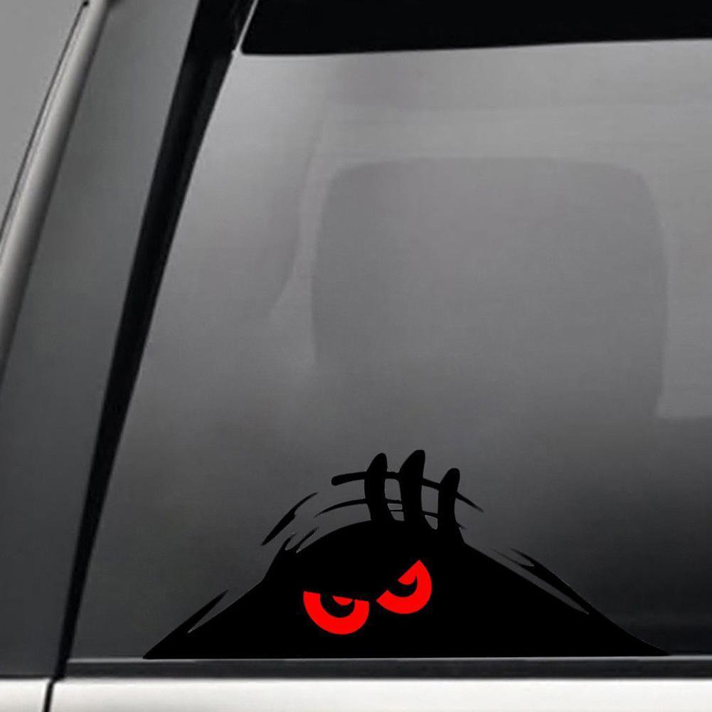 Peeking Monster Scary Eyes Car Sticker Peeking Elf Car Decal Waterproof Car Decal Vinyl Car Decal Sticker Waterproof Self-adhesive Car Sticker Scratch Cover Decal Auto Decoration Funny Peeking 3D Big Eyes Sticker Car Styling