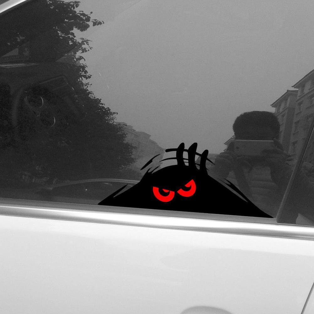 Peeking Monster Scary Eyes Car Sticker Peeking Elf Car Decal Waterproof Car Decal Vinyl Car Decal Sticker Waterproof Self-adhesive Car Sticker Scratch Cover Decal Auto Decoration Funny Peeking 3D Big Eyes Sticker Car Styling