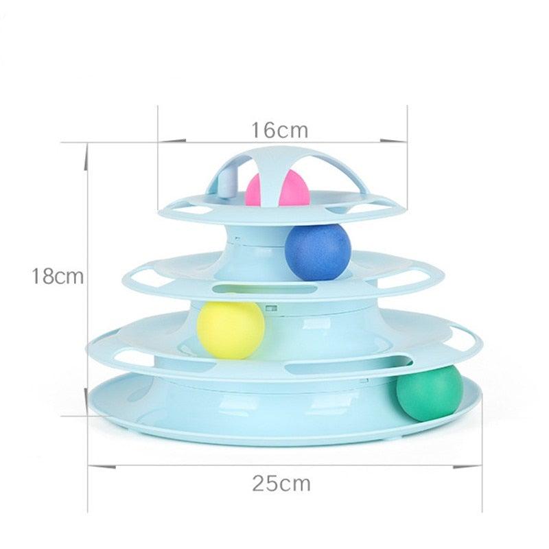 Pet Cat Toy Training Amusement Plate Kitten Tower Tracks Disc Cat Intelligence Amusement Triple Disc tumbler Fish Animal Toy For Small Dogs Wiggle Fish Catnip Toys Motion Kitten Toy Plush Interactive Cat Toys for Cat Exercise