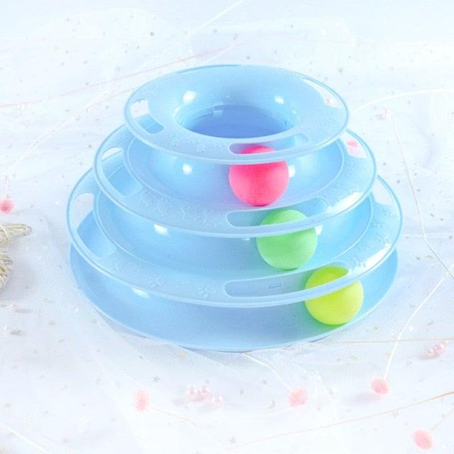 Pet Cat Toy Training Amusement Plate Kitten Tower Tracks Disc Cat Intelligence Amusement Triple Disc tumbler Fish Animal Toy For Small Dogs Wiggle Fish Catnip Toys Motion Kitten Toy Plush Interactive Cat Toys for Cat Exercise