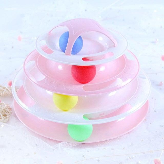 Pet Cat Toy Training Amusement Plate Kitten Tower Tracks Disc Cat Intelligence Amusement Triple Disc tumbler Fish Animal Toy For Small Dogs Wiggle Fish Catnip Toys Motion Kitten Toy Plush Interactive Cat Toys for Cat Exercise