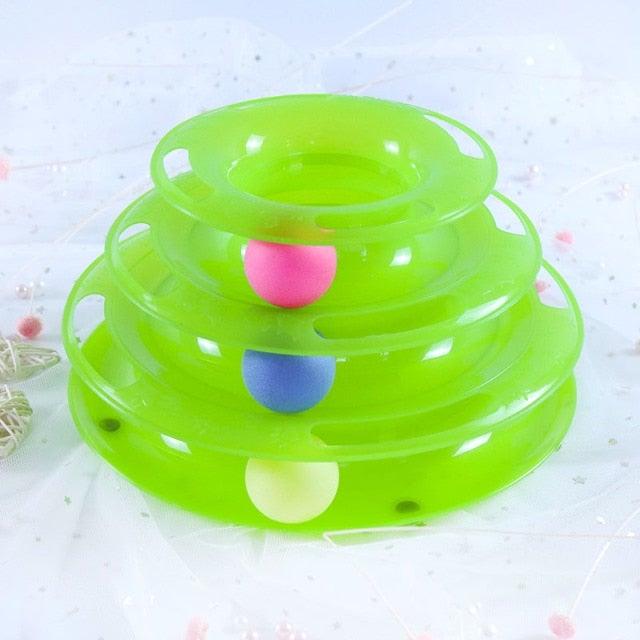 Pet Cat Toy Training Amusement Plate Kitten Tower Tracks Disc Cat Intelligence Amusement Triple Disc tumbler Fish Animal Toy For Small Dogs Wiggle Fish Catnip Toys Motion Kitten Toy Plush Interactive Cat Toys for Cat Exercise
