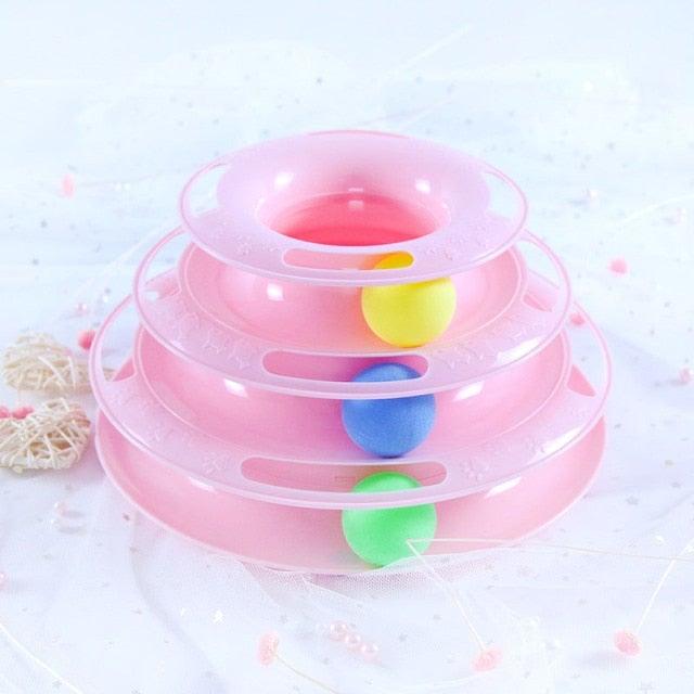 Pet Cat Toy Training Amusement Plate Kitten Tower Tracks Disc Cat Intelligence Amusement Triple Disc tumbler Fish Animal Toy For Small Dogs Wiggle Fish Catnip Toys Motion Kitten Toy Plush Interactive Cat Toys for Cat Exercise
