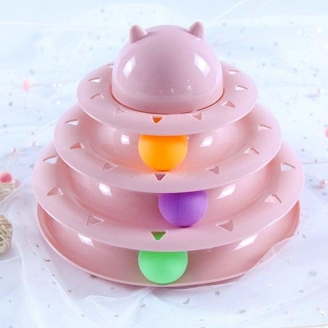 Pet Cat Toy Training Amusement Plate Kitten Tower Tracks Disc Cat Intelligence Amusement Triple Disc tumbler Fish Animal Toy For Small Dogs Wiggle Fish Catnip Toys Motion Kitten Toy Plush Interactive Cat Toys for Cat Exercise