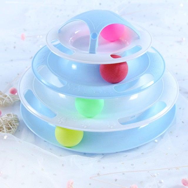 Pet Cat Toy Training Amusement Plate Kitten Tower Tracks Disc Cat Intelligence Amusement Triple Disc tumbler Fish Animal Toy For Small Dogs Wiggle Fish Catnip Toys Motion Kitten Toy Plush Interactive Cat Toys for Cat Exercise