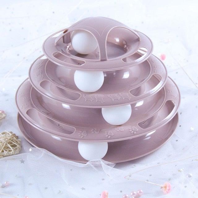Pet Cat Toy Training Amusement Plate Kitten Tower Tracks Disc Cat Intelligence Amusement Triple Disc tumbler Fish Animal Toy For Small Dogs Wiggle Fish Catnip Toys Motion Kitten Toy Plush Interactive Cat Toys for Cat Exercise