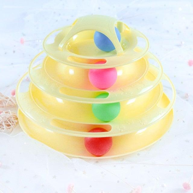 Pet Cat Toy Training Amusement Plate Kitten Tower Tracks Disc Cat Intelligence Amusement Triple Disc tumbler Fish Animal Toy For Small Dogs Wiggle Fish Catnip Toys Motion Kitten Toy Plush Interactive Cat Toys for Cat Exercise