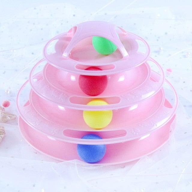 Pet Cat Toy Training Amusement Plate Kitten Tower Tracks Disc Cat Intelligence Amusement Triple Disc tumbler Fish Animal Toy For Small Dogs Wiggle Fish Catnip Toys Motion Kitten Toy Plush Interactive Cat Toys for Cat Exercise