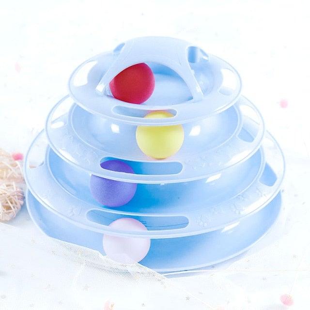 Pet Cat Toy Training Amusement Plate Kitten Tower Tracks Disc Cat Intelligence Amusement Triple Disc tumbler Fish Animal Toy For Small Dogs Wiggle Fish Catnip Toys Motion Kitten Toy Plush Interactive Cat Toys for Cat Exercise