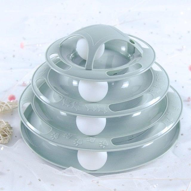 Pet Cat Toy Training Amusement Plate Kitten Tower Tracks Disc Cat Intelligence Amusement Triple Disc tumbler Fish Animal Toy For Small Dogs Wiggle Fish Catnip Toys Motion Kitten Toy Plush Interactive Cat Toys for Cat Exercise