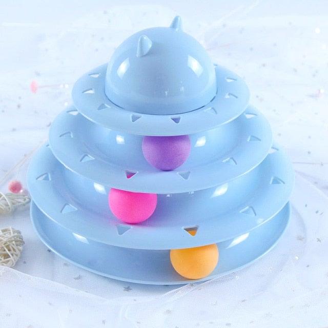 Pet Cat Toy Training Amusement Plate Kitten Tower Tracks Disc Cat Intelligence Amusement Triple Disc tumbler Fish Animal Toy For Small Dogs Wiggle Fish Catnip Toys Motion Kitten Toy Plush Interactive Cat Toys for Cat Exercise