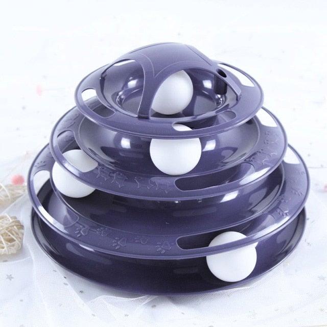 Pet Cat Toy Training Amusement Plate Kitten Tower Tracks Disc Cat Intelligence Amusement Triple Disc tumbler Fish Animal Toy For Small Dogs Wiggle Fish Catnip Toys Motion Kitten Toy Plush Interactive Cat Toys for Cat Exercise
