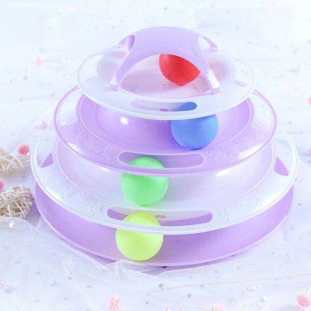 Pet Cat Toy Training Amusement Plate Kitten Tower Tracks Disc Cat Intelligence Amusement Triple Disc tumbler Fish Animal Toy For Small Dogs Wiggle Fish Catnip Toys Motion Kitten Toy Plush Interactive Cat Toys for Cat Exercise