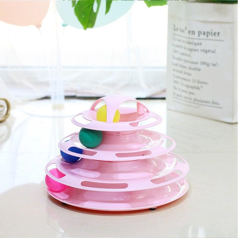 Pet Cat Toy Training Amusement Plate Kitten Tower Tracks Disc Cat Intelligence Amusement Triple Disc tumbler Fish Animal Toy For Small Dogs Wiggle Fish Catnip Toys Motion Kitten Toy Plush Interactive Cat Toys for Cat Exercise