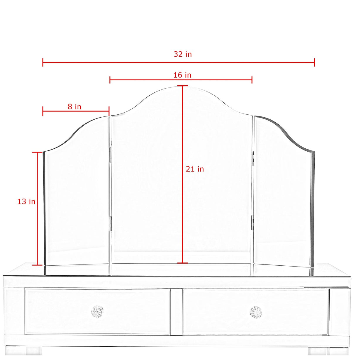 Giselle Tri-Fold Vanity Mirror