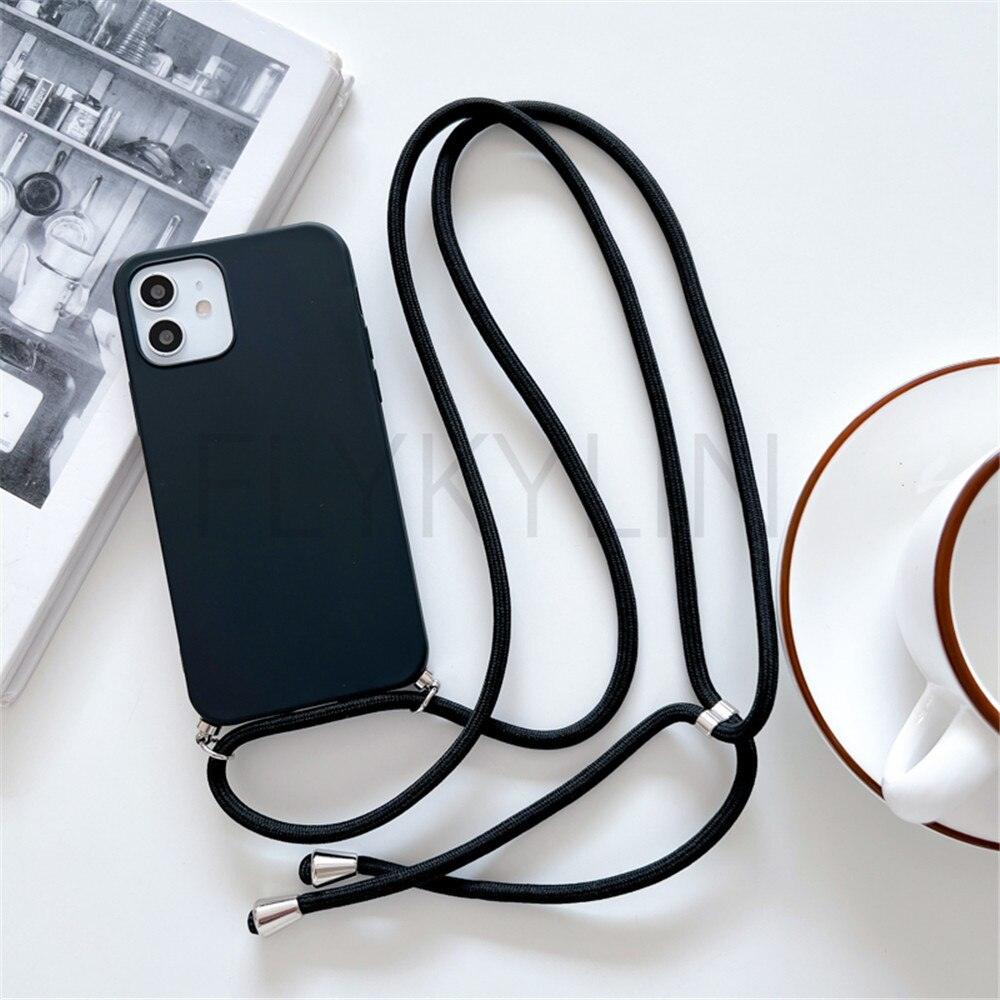 Phone Case Strap Cord Chain Phone Case For Xiaomi Redmi Note 10 9 10S 9S Pro Max 10 9 9A 9C Cover Mi POCO X3 NFC Pro 12 Pro 11 Lite Crossbody Case Soft Matte Phone Holder with Neck Strap