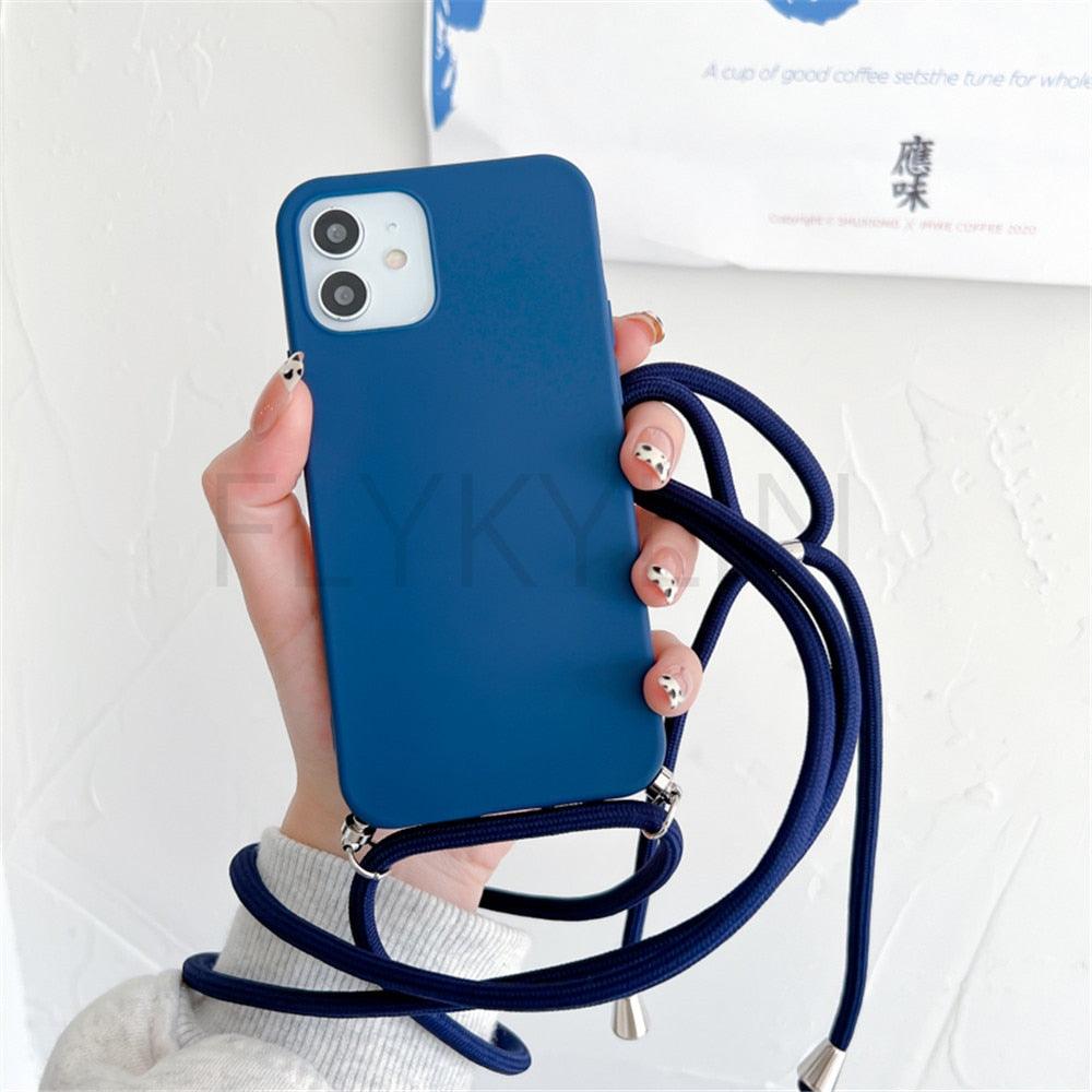 Phone Case Strap Cord Chain Phone Case For Xiaomi Redmi Note 10 9 10S 9S Pro Max 10 9 9A 9C Cover Mi POCO X3 NFC Pro 12 Pro 11 Lite Crossbody Case Soft Matte Phone Holder with Neck Strap