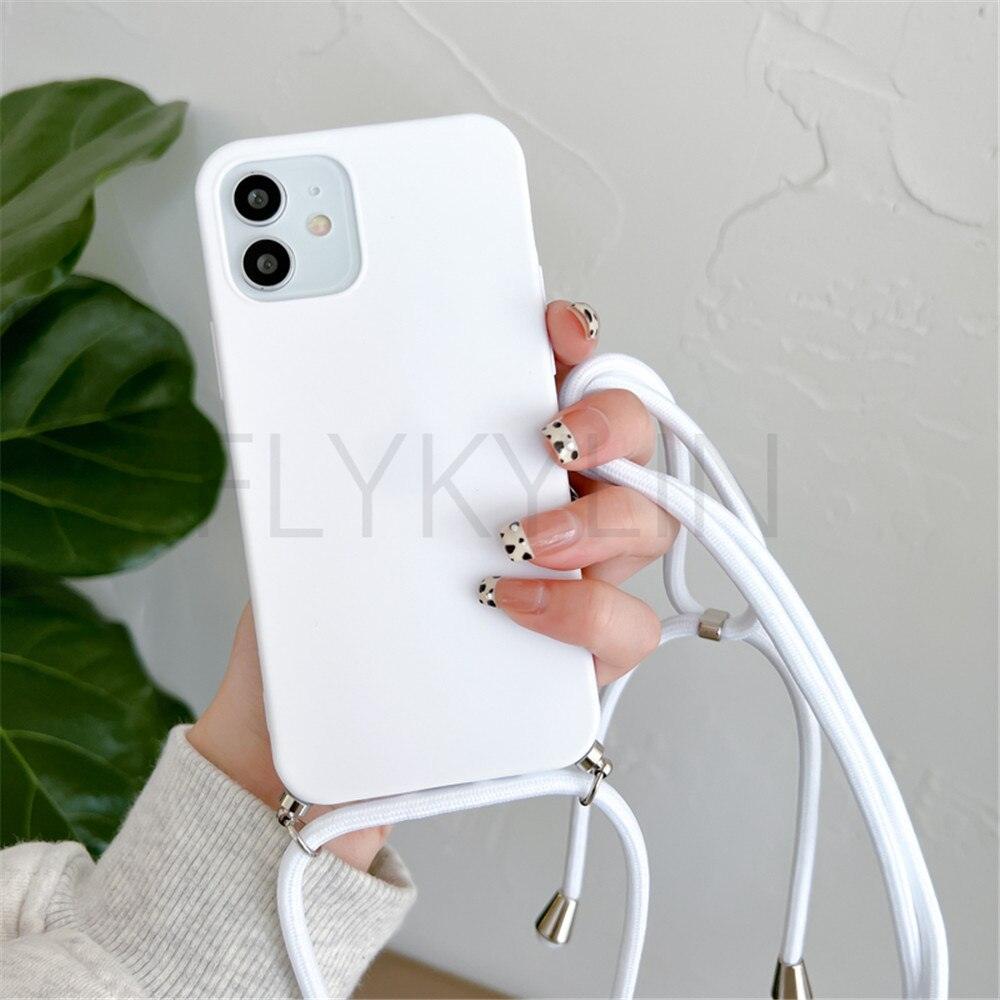 Phone Case Strap Cord Chain Phone Case For Xiaomi Redmi Note 10 9 10S 9S Pro Max 10 9 9A 9C Cover Mi POCO X3 NFC Pro 12 Pro 11 Lite Crossbody Case Soft Matte Phone Holder with Neck Strap
