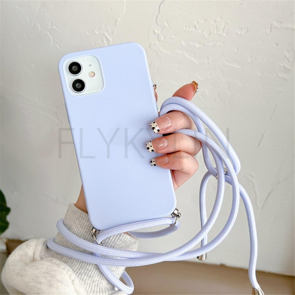 Phone Case Strap Cord Chain Phone Case For Xiaomi Redmi Note 10 9 10S 9S Pro Max 10 9 9A 9C Cover Mi POCO X3 NFC Pro 12 Pro 11 Lite Crossbody Case Soft Matte Phone Holder with Neck Strap