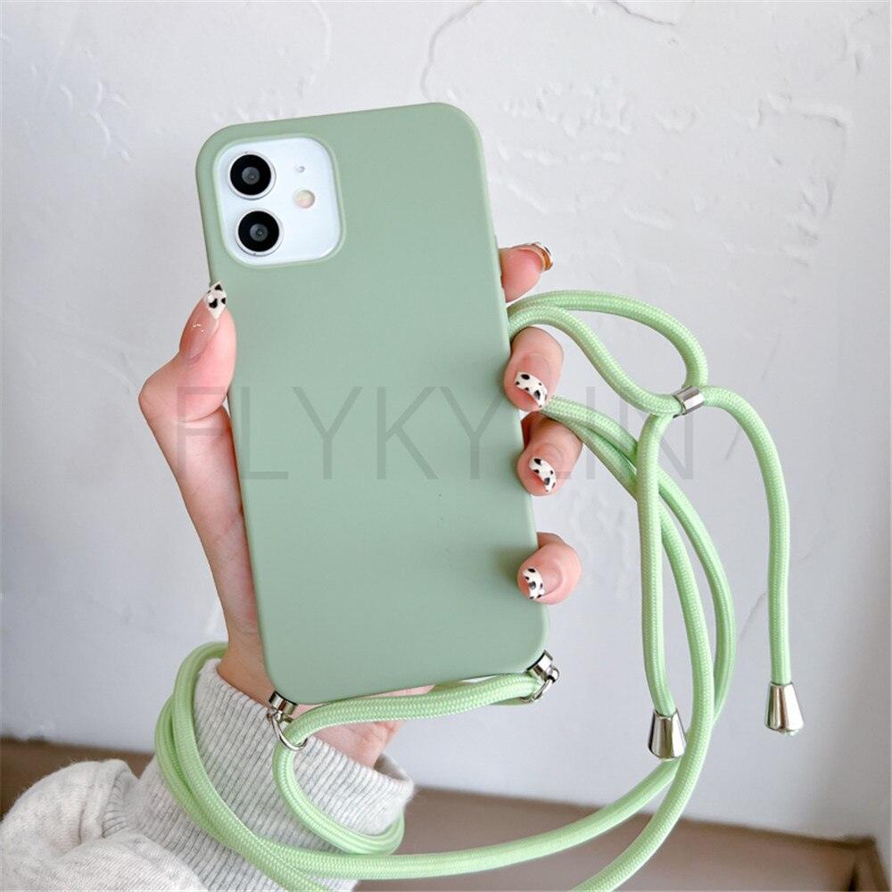 Phone Case Strap Cord Chain Phone Case For Xiaomi Redmi Note 10 9 10S 9S Pro Max 10 9 9A 9C Cover Mi POCO X3 NFC Pro 12 Pro 11 Lite Crossbody Case Soft Matte Phone Holder with Neck Strap
