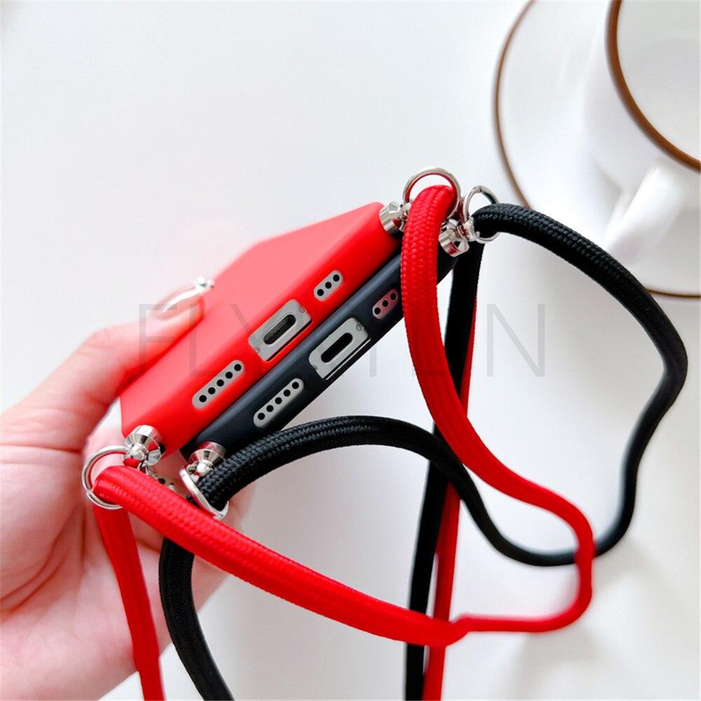 Phone Case Strap Cord Chain Phone Case For Xiaomi Redmi Note 10 9 10S 9S Pro Max 10 9 9A 9C Cover Mi POCO X3 NFC Pro 12 Pro 11 Lite Crossbody Case Soft Matte Phone Holder with Neck Strap