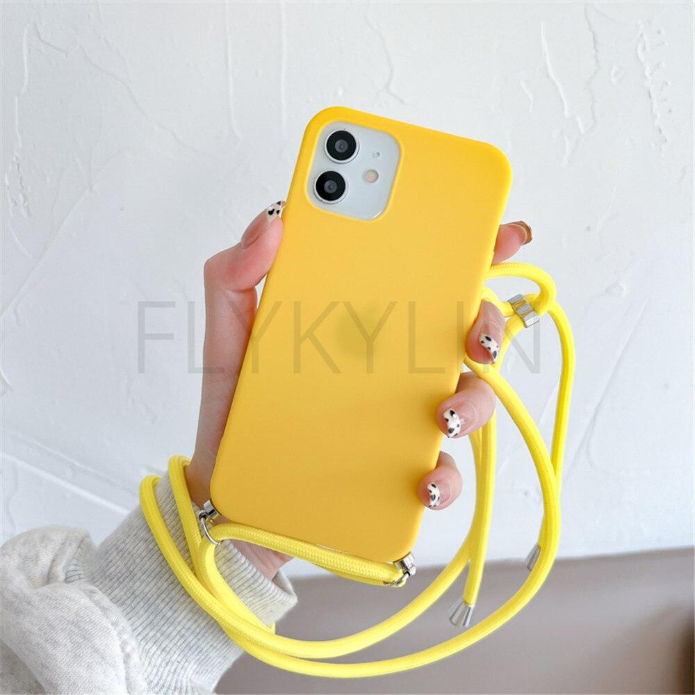 Phone Case Strap Cord Chain Phone Case For Xiaomi Redmi Note 10 9 10S 9S Pro Max 10 9 9A 9C Cover Mi POCO X3 NFC Pro 12 Pro 11 Lite Crossbody Case Soft Matte Phone Holder with Neck Strap
