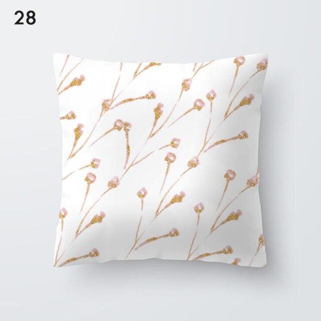 Pink Geometric Decorative Pillow Cushion Covers Polyester Pillow Case Home Pillowcase Decorative Pillowcase For Sofa Cute Charming Home Decor Cushion Cover