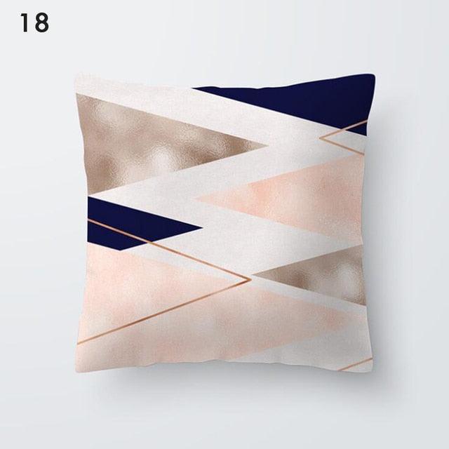 Pink Geometric Decorative Pillow Cushion Covers Polyester Pillow Case Home Pillowcase Decorative Pillowcase For Sofa Cute Charming Home Decor Cushion Cover