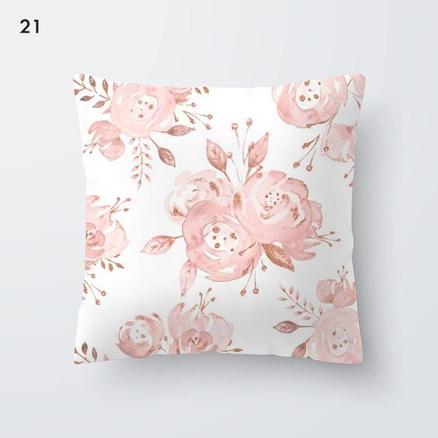Pink Geometric Decorative Pillow Cushion Covers Polyester Pillow Case Home Pillowcase Decorative Pillowcase For Sofa Cute Charming Home Decor Cushion Cover