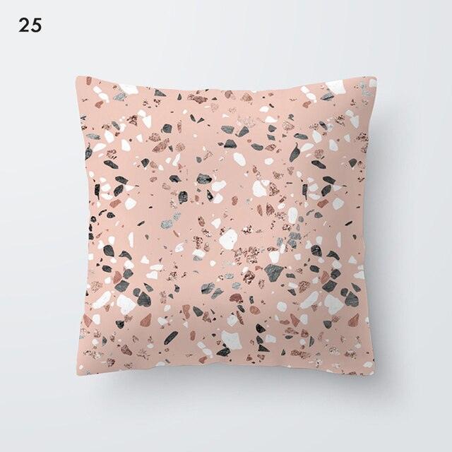 Pink Geometric Decorative Pillow Cushion Covers Polyester Pillow Case Home Pillowcase Decorative Pillowcase For Sofa Cute Charming Home Decor Cushion Cover