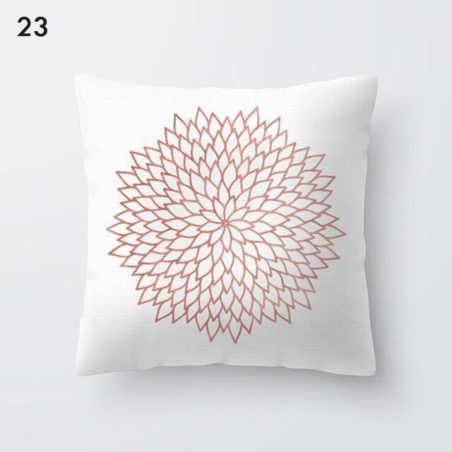 Pink Geometric Decorative Pillow Cushion Covers Polyester Pillow Case Home Pillowcase Decorative Pillowcase For Sofa Cute Charming Home Decor Cushion Cover