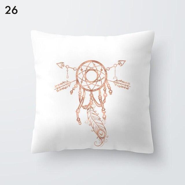 Pink Geometric Decorative Pillow Cushion Covers Polyester Pillow Case Home Pillowcase Decorative Pillowcase For Sofa Cute Charming Home Decor Cushion Cover