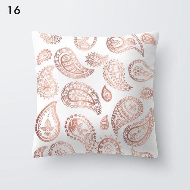 Pink Geometric Decorative Pillow Cushion Covers Polyester Pillow Case Home Pillowcase Decorative Pillowcase For Sofa Cute Charming Home Decor Cushion Cover