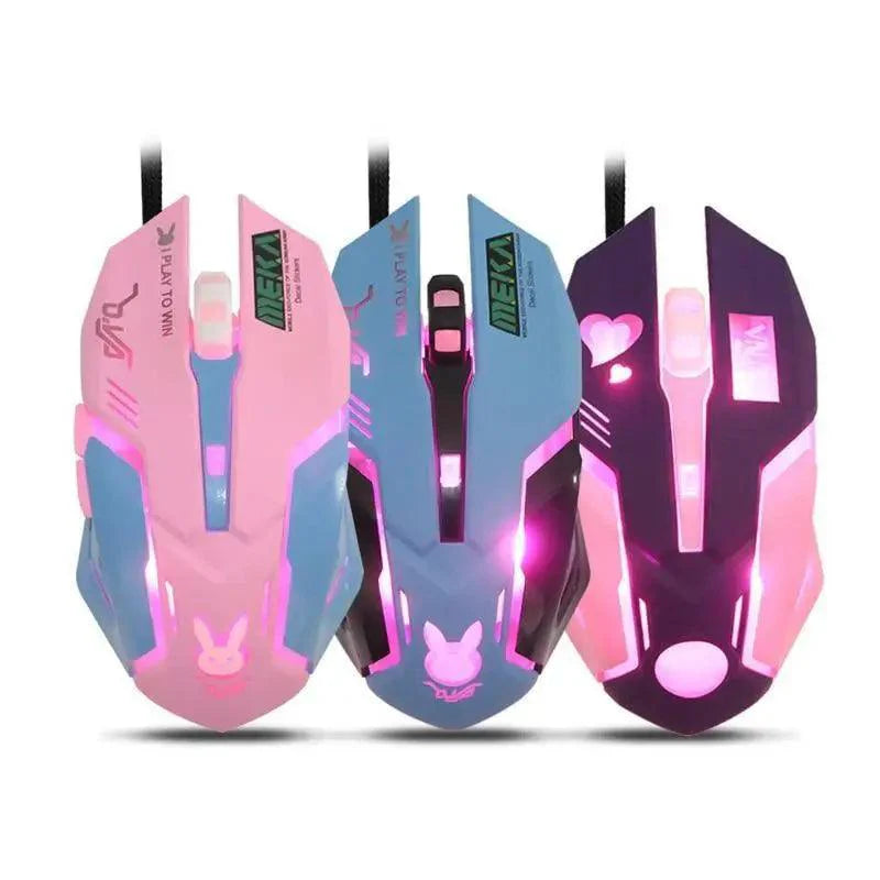 Pink Wired Gaming Mouse Girl Mouse 6 Buttons 3200 DPI USB Computer Mice Gamer Mouse For PC