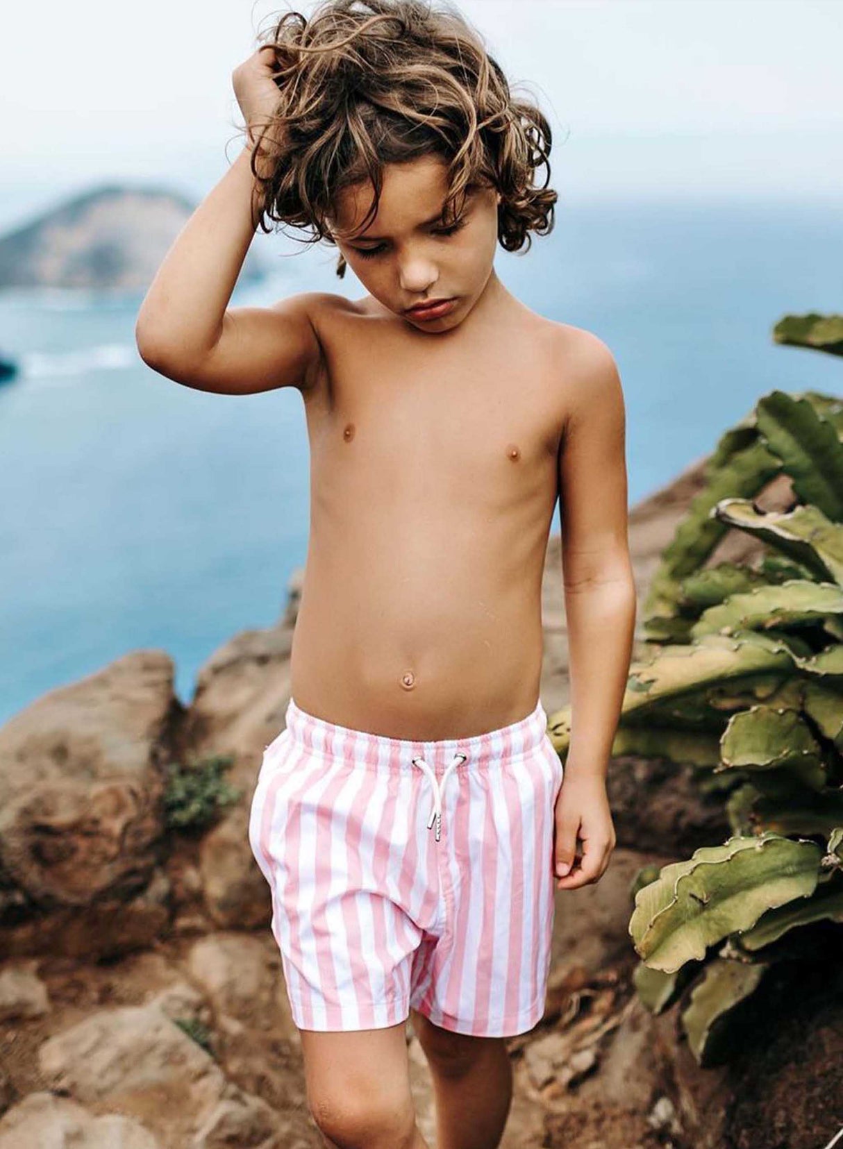 Copy of Pink Stripes - Kids Swim Trunks by Bermies