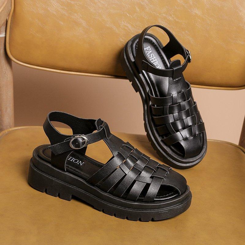 Platform Women's Sandals Summer Fashion Women Beach Classic Sandal Comfortable Beach Pool Platforms Sandals With Buckle Open Toe Ankle Strap Thick-Soled Casual Women's Shoes