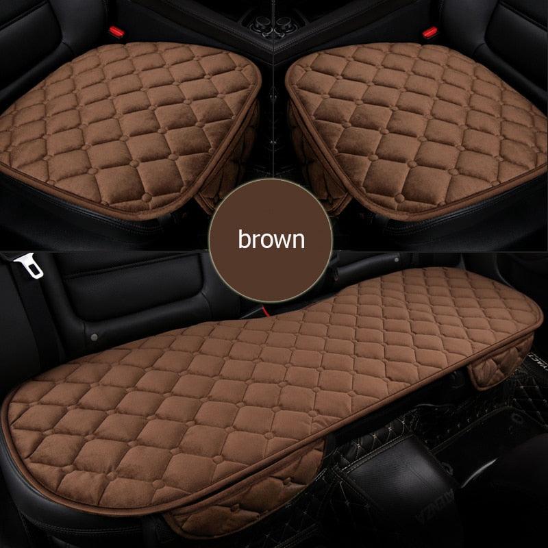 Plush Car Seat Covers Front Rear Full Set Choose Car Seat Cushion Car Memory Foam Heightening Seat Cushion Plush Seat Pad Protector Car Accessories Lower Back Pain Relief Cushion Anti-Slip