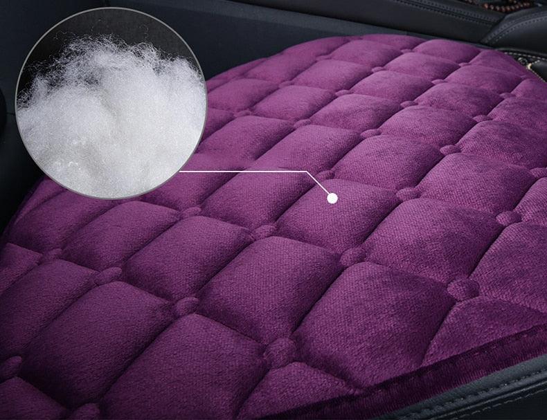 Plush Car Seat Covers Front Rear Full Set Choose Car Seat Cushion Car Memory Foam Heightening Seat Cushion Plush Seat Pad Protector Car Accessories Lower Back Pain Relief Cushion Anti-Slip
