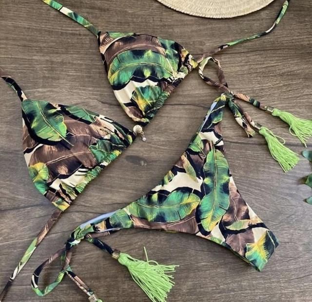 Popular Women's Beachwear Bikini Set Swimwear Push-Up Padded Swimsuit Floral Bikini Set Low Rise Ruffled Two Pieces Swimsuit Push Up Bathing Suit Swimwear