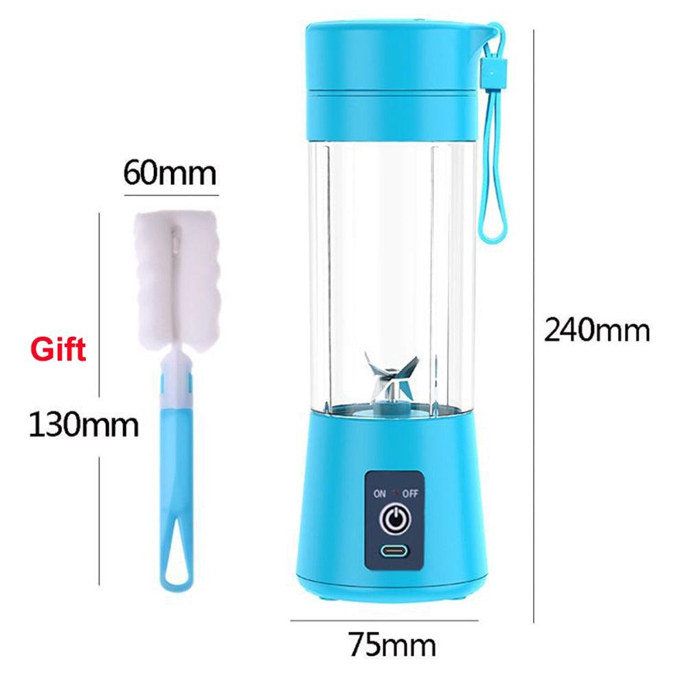 Portable Blender Mini Mixer Electric Juicer Machine Fresh Fruit Juice Blender Smoothie Maker Blender Cup Bottle A Travel Kitchen Portable USB Electric Fruit Juicer Squeezer Bottle Kitchen Tool for Orange Lemon