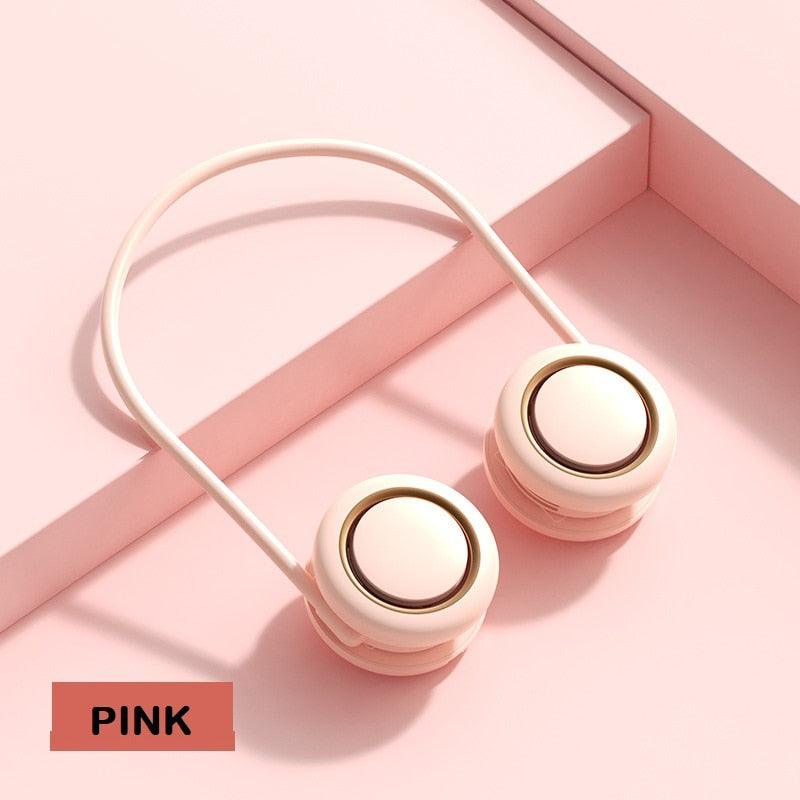 Portable Hanging Neck Fan 3-Speed Adjustable Twin Turbo USB Charge Folding Storage Silent Fans Cool Summer Work Sports Equipment Neck Hanging Cooling Fan USB Rechargeable 3 Speed Portable Bladeless Cooler Fan