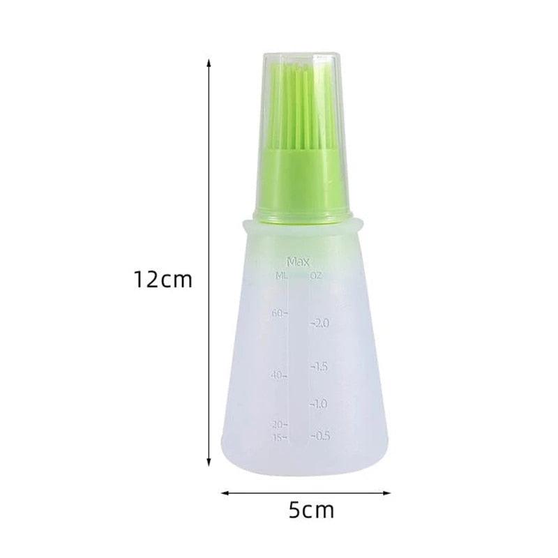 Portable Silicone Oil Bottle with Brush Oil Dispenser Liquid Oil Pastry Kitchen Baking BBQ Tool Kitchen Tools BBQ Baking Gadgets Silicon Oil Bottle Brush Baking or Grilling Frying BBQ