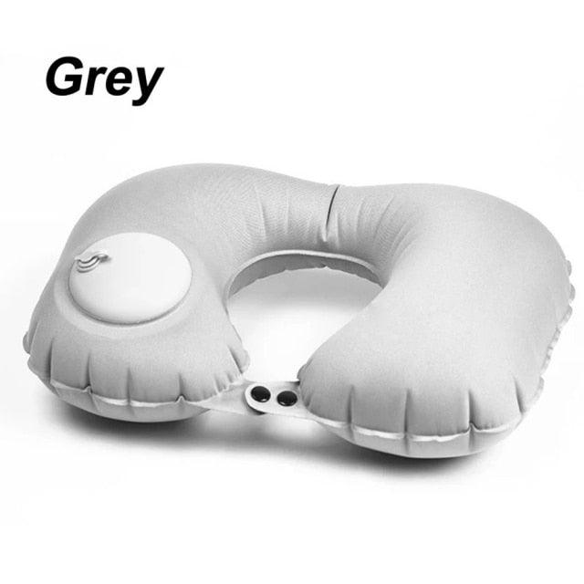 Portable U-Shape Inflatable Travel Pillow Car Head Rest Air Cushion for Travel Office Nap Head Rest Air Cushion Neck Pillow Inflatable Travel Neck Pillows Hand Press U-Shaped Headrest Cushion Compressible Ergonomic Inflating Pillows for Neck Support